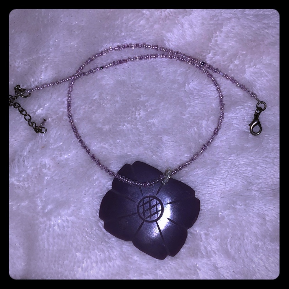 Purple flower necklace